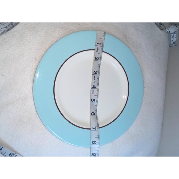 Set Of 4 Pagnossin Treviso 8” Egg Blue & White Ironstone Plates Made In Italy Di - Picture 5 of 7
